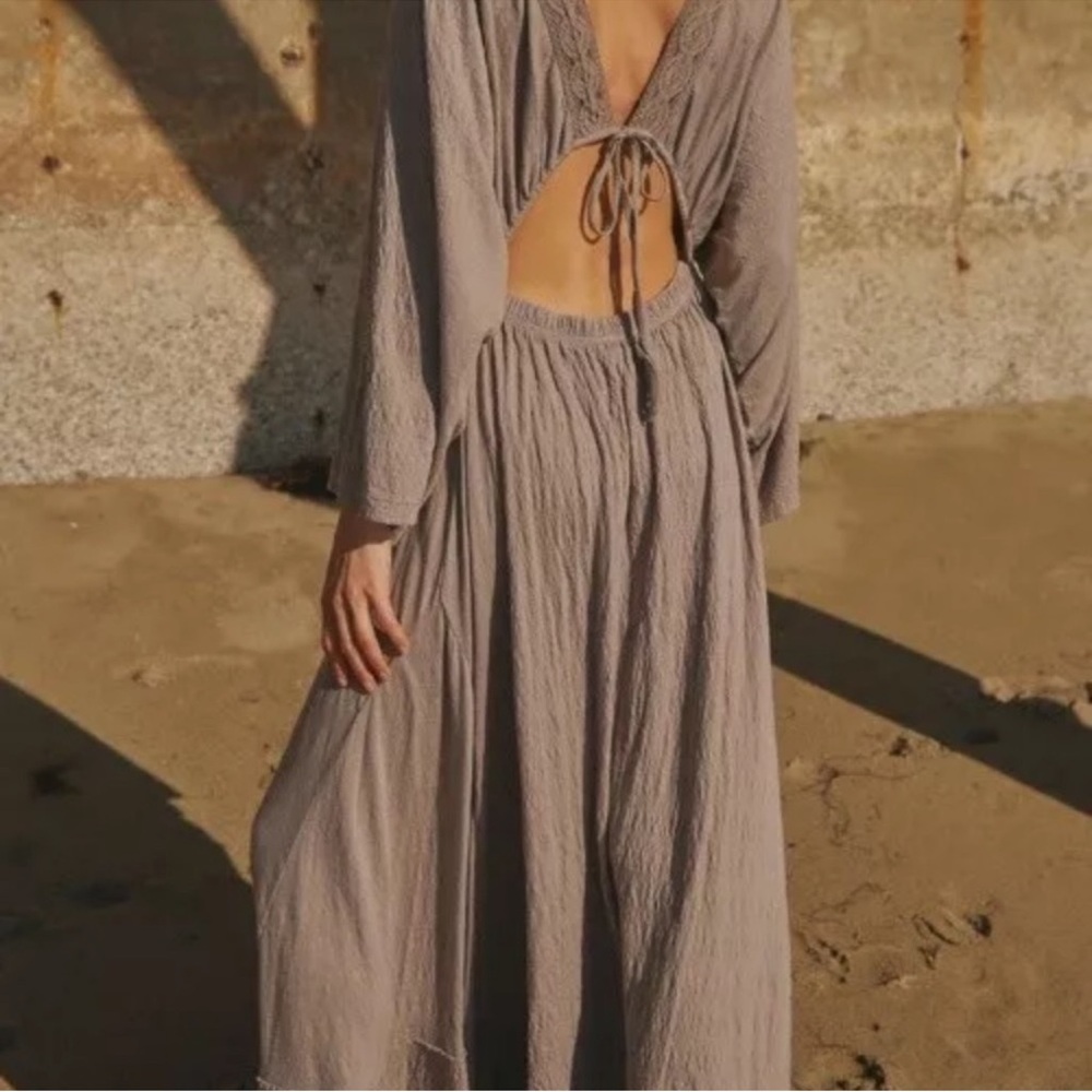 Free People Eliza Maxi Dress In Phantom LARGE - Picture 13 of 13
